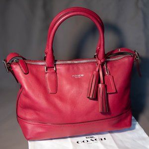 Coach Legacy Rory North South Cranberry Red Satchel